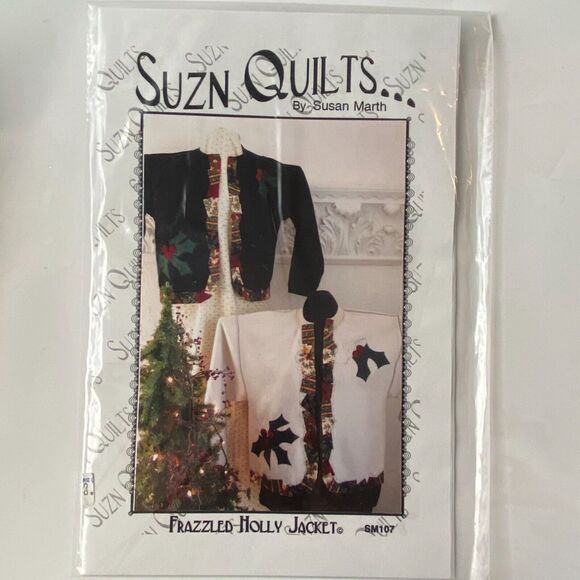 Suzn Quilts SM107 Pattern Frazzled Holly Jacket Sweatshirt Holiday Folkart - Picture 2 of 6